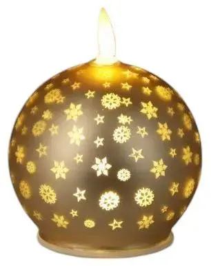 Kerstbal met LED kaars goud Ø 10cm - afbeelding 2