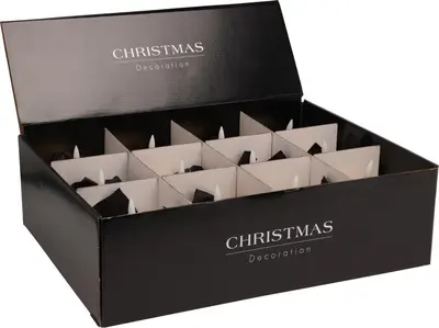 Kerstbal met LED kaars goud Ø 10cm - afbeelding 4
