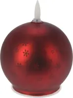 Kerstbal met LED kaars rood Ø 10cm - afbeelding 4