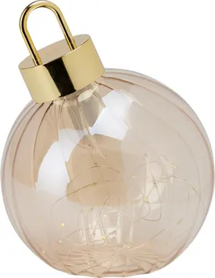 Kerstbal met LED-lampjes Ø 15cm, amber - afbeelding 1