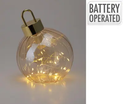 Kerstbal met LED-lampjes Ø 15cm, amber - afbeelding 2