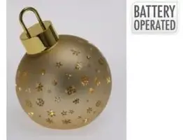 Kerstbal met LED-lampjes Ø 15cm, mat goud - afbeelding 1