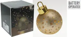Kerstbal met LED-lampjes Ø 15cm, mat goud - afbeelding 4
