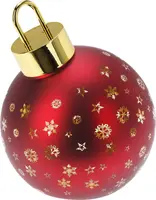 Kerstbal met LED-lampjes Ø 15cm, mat rood - afbeelding 2