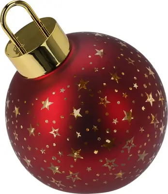 Kerstbal met LED-lampjes Ø 15cm, mat rood - afbeelding 3