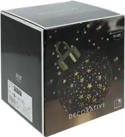 Kerstbal met LED-lampjes Ø 15cm, mat zwart - afbeelding 3