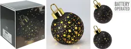 Kerstbal met LED-lampjes Ø 15cm, mat zwart - afbeelding 4