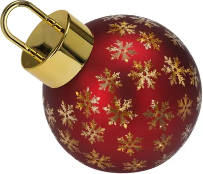 Kerstbal met LED-lampjes Ø 20cm, mat rood - afbeelding 2