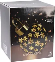 Kerstbal met LED-lampjes Ø 20cm, mat zwart - afbeelding 4