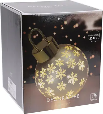 Kerstbal met LED-lampjes Ø 20cm, mat zwart - afbeelding 3