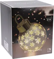 Kerstbal met LED-lampjes Ø 20cm, mat zwart - afbeelding 3