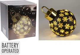 Kerstbal met LED-lampjes Ø 20cm, mat zwart - afbeelding 5
