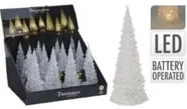 Kerstboom acryl met LED-verlichting Ø 8,5 x 21cm, warm wit - afbeelding 1