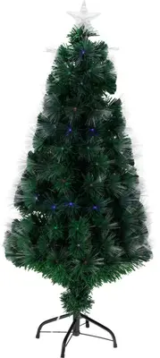 Kerstboom glasvezel met LED-verlichting 90cm, multicolor - afbeelding 1
