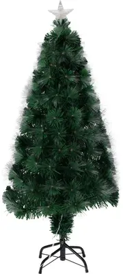 Kerstboom glasvezel met LED-verlichting 90cm, warm wit - afbeelding 1