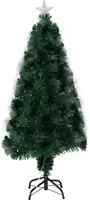 Kerstboom glasvezel met LED-verlichting 90cm, warm wit - afbeelding 1