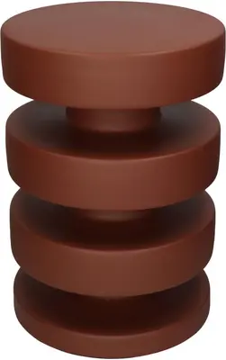 Kersten bijzettafel metaal rond 25.5x37cm terra  - afbeelding 1