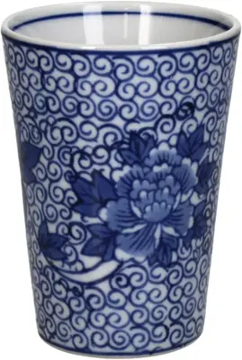 Kersten bloempot  keramiek 8x11cm blauw