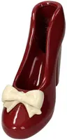 Kersten bloempot schoen keramiek 21x9.5x17cm rood - afbeelding 3