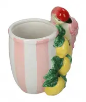 Kersten Bloempot Vogel met Citroenaccenten – Gemaakt van Dolomiet – 15,6 x 10,6 x 18,2 cm - afbeelding 2