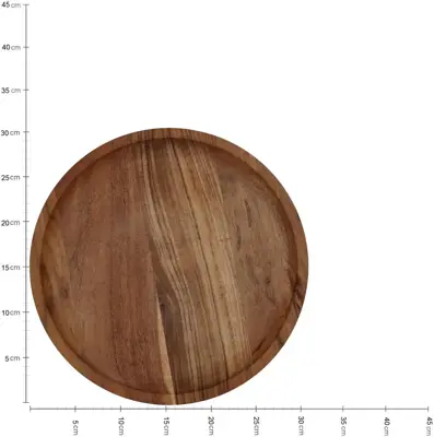 Kersten decoratiebord hout rond 30.5x2.5cm bruin - afbeelding 4