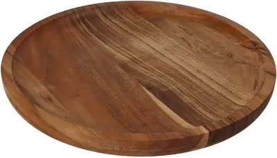 Kersten decoratiebord hout rond 30.5x2.5cm bruin - afbeelding 2