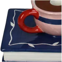 Kersten kandelaar aardewerk cup on book 15.5x11.5x7.5cm multi - afbeelding 4