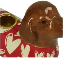 Kersten kandelaar aardewerk hond 20x7x13.5cm multi - afbeelding 3