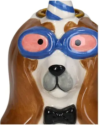 Kersten kandelaar aardewerk hond 7.5x14.5cm multi - afbeelding 2