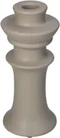 Kersten kandelaar aardewerk rond 8x18cm beige - afbeelding 1