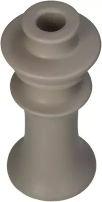 Kersten kandelaar aardewerk rond 8x18cm beige - afbeelding 2