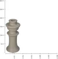 Kersten kandelaar aardewerk rond 8x18cm beige - afbeelding 5