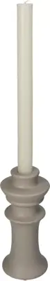Kersten kandelaar aardewerk rond 8x18cm beige - afbeelding 3