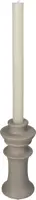 Kersten kandelaar aardewerk rond 8x18cm beige - afbeelding 3