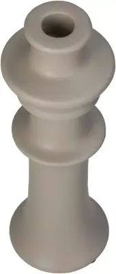 Kersten kandelaar aardewerk rond 8x24cm beige - afbeelding 2