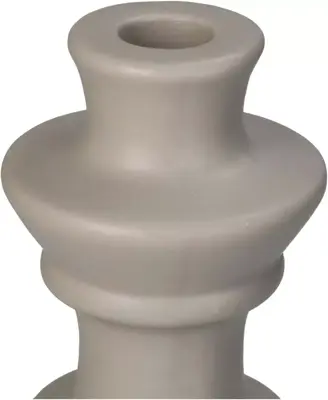 Kersten kandelaar aardewerk rond 8x24cm beige - afbeelding 4