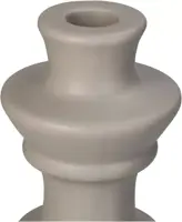 Kersten kandelaar aardewerk rond 8x24cm beige - afbeelding 4