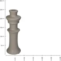 Kersten kandelaar aardewerk rond 8x24cm beige - afbeelding 5