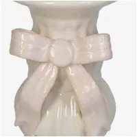 Kersten kandelaar aardewerk strik 8x11.5cm ivoor, roze - afbeelding 3
