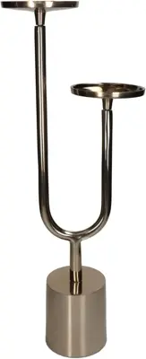 Kersten kandelaar aluminium 2-arms 20x58cm champagne - afbeelding 1