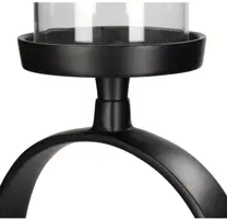 Kersten kandelaar aluminium ovaal 15x15x61cm zwart - afbeelding 3