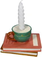 Kersten kandelaar dolomiet cup on book 16.5x13.5x9.5cm multi - afbeelding 2