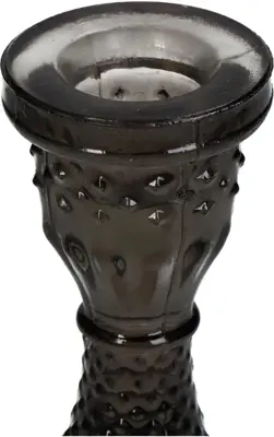 Kersten kandelaar glas rond 8.5x16cm zwart - afbeelding 3