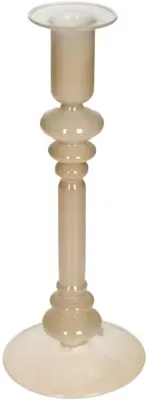 Kersten kandelaar glas rond 9x22.5cm beige - afbeelding 5