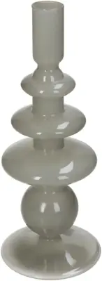 Kersten kandelaar glas rond 9x22.5cm ivoor