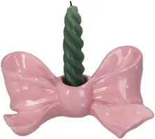 Kersten kandelaar glas strik 16.5x11x7cm roze - afbeelding 2