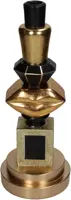 Kersten kandelaar polyresin cosmetica 12x31cm goud - afbeelding 4