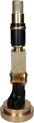 Kersten kandelaar polyresin cosmetica 12x39cm goud - afbeelding 3