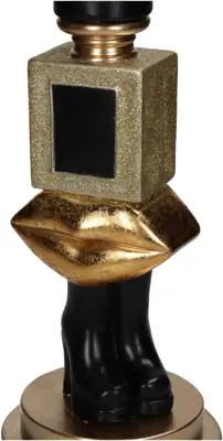 Kersten kandelaar polyresin cosmetica 12x39cm goud - afbeelding 4