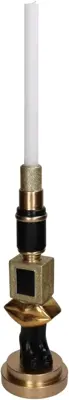 Kersten kandelaar polyresin cosmetica 12x39cm goud - afbeelding 2
